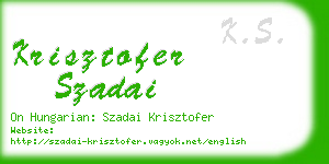 krisztofer szadai business card